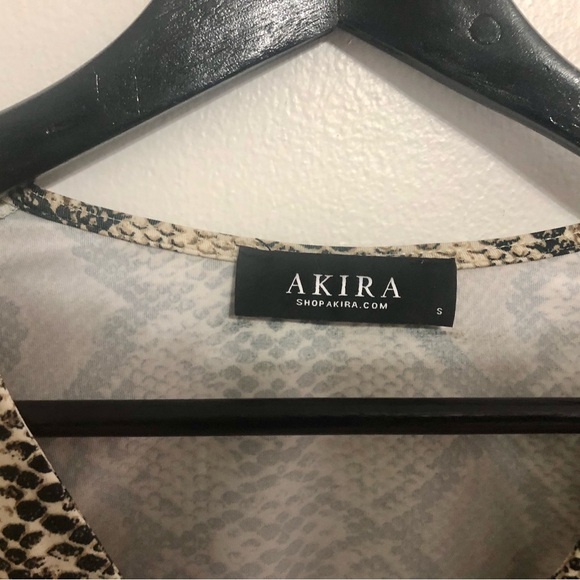 AKIRA Beige and Black Snakeskin Top - Picture 2 of 2